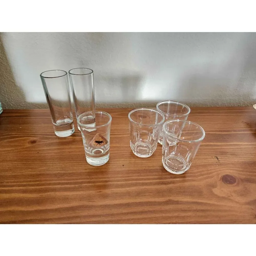 Shot glasses bundle of 6 moose hazard sign barware drinking bar